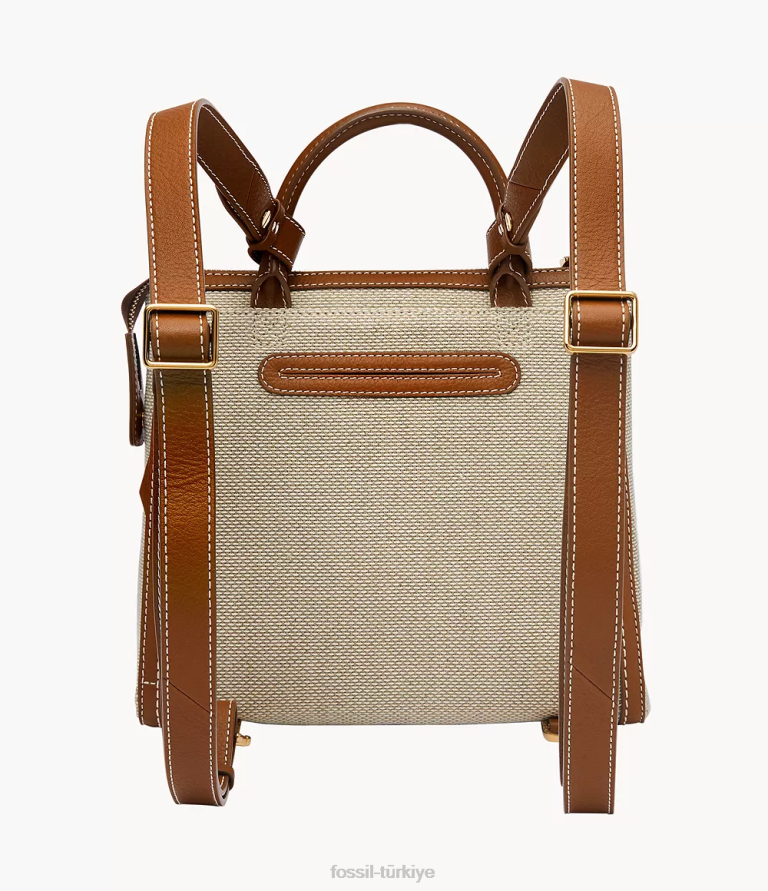 Fossil 6J04393 açık kahverengi parker küçük sırt çantası çanta kadınlar