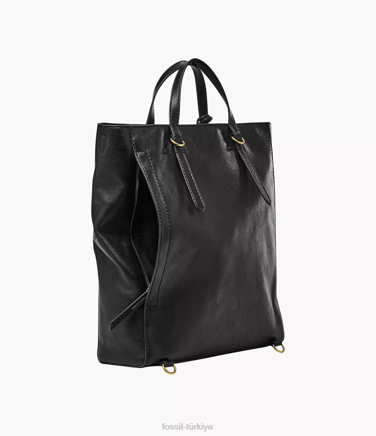 Fossil 6J04488 siyah camilla üstü açılır sırt çantası çanta kadınlar