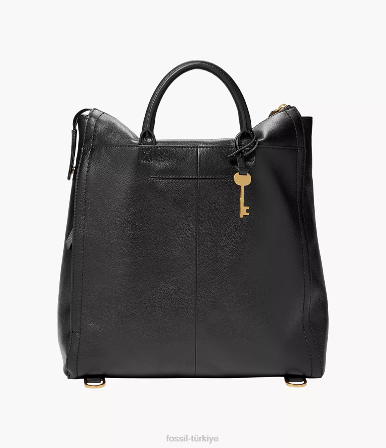 Fossil 6J04537 siyah parker dönüştürülebilir sırt çantası çanta kadınlar
