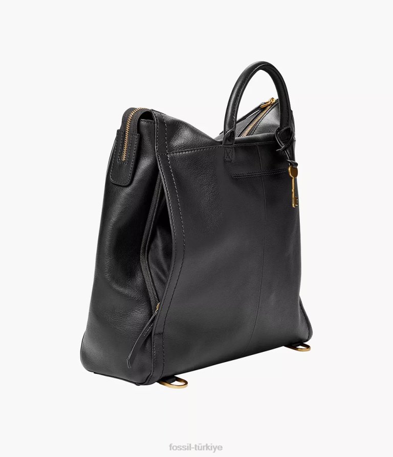 Fossil 6J04537 siyah parker dönüştürülebilir sırt çantası çanta kadınlar