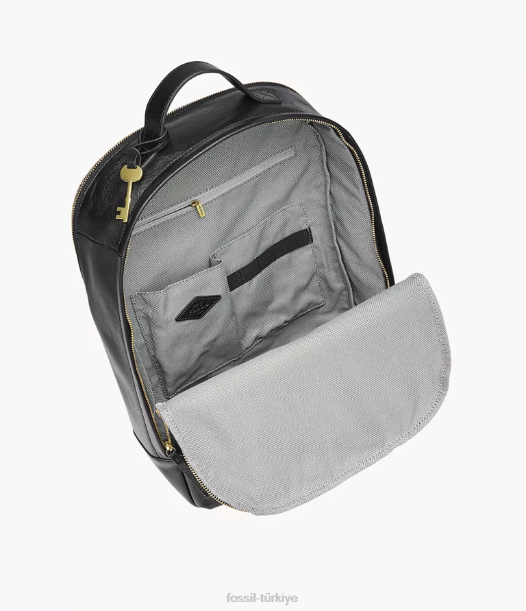 Fossil 6J04557 siyah tess dizüstü bilgisayar sırt çantası çanta kadınlar