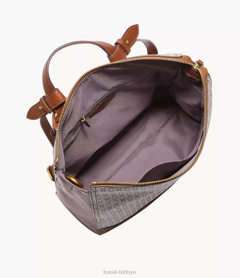 Fossil 6J04606 kahverengi elina üstü açılır sırt çantası çanta kadınlar