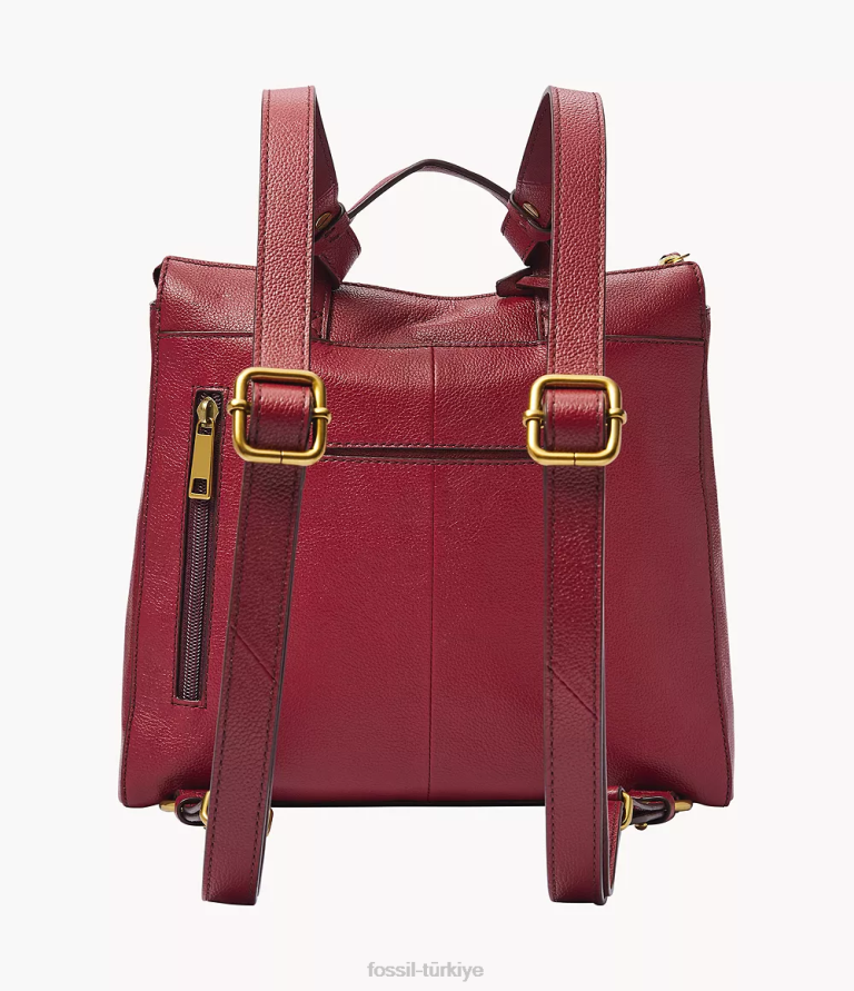 Fossil 6J04659 kırmızı elina üstü açılır küçük sırt çantası çanta kadınlar