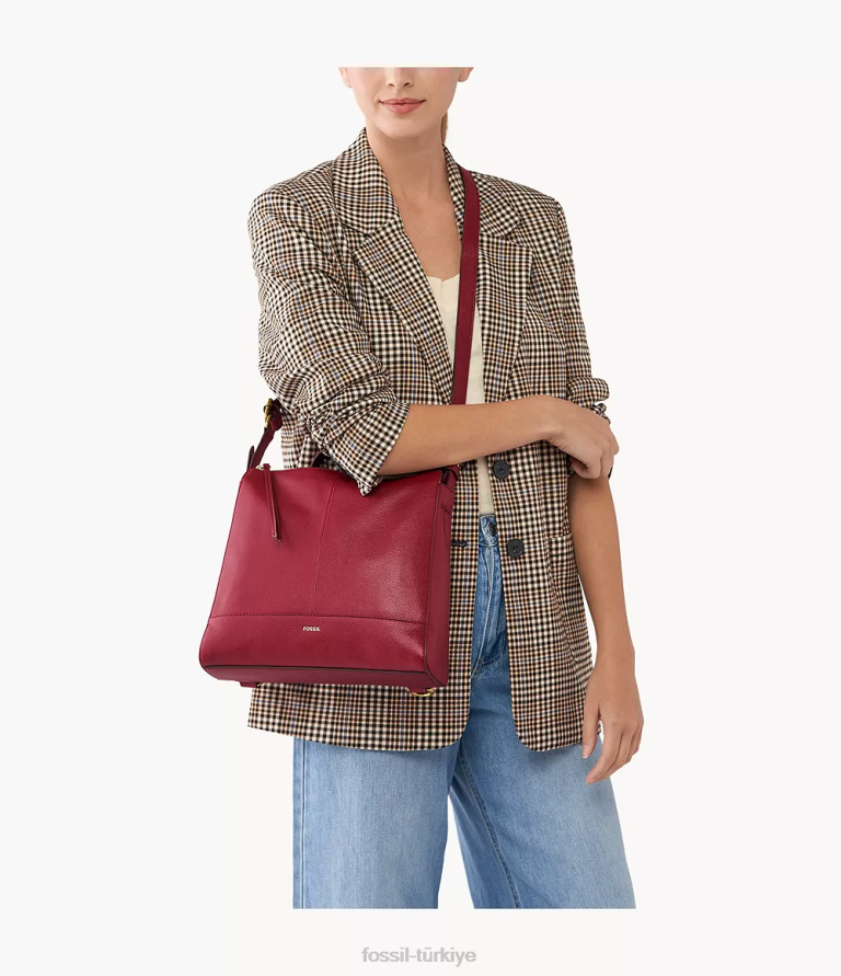 Fossil 6J04659 kırmızı elina üstü açılır küçük sırt çantası çanta kadınlar