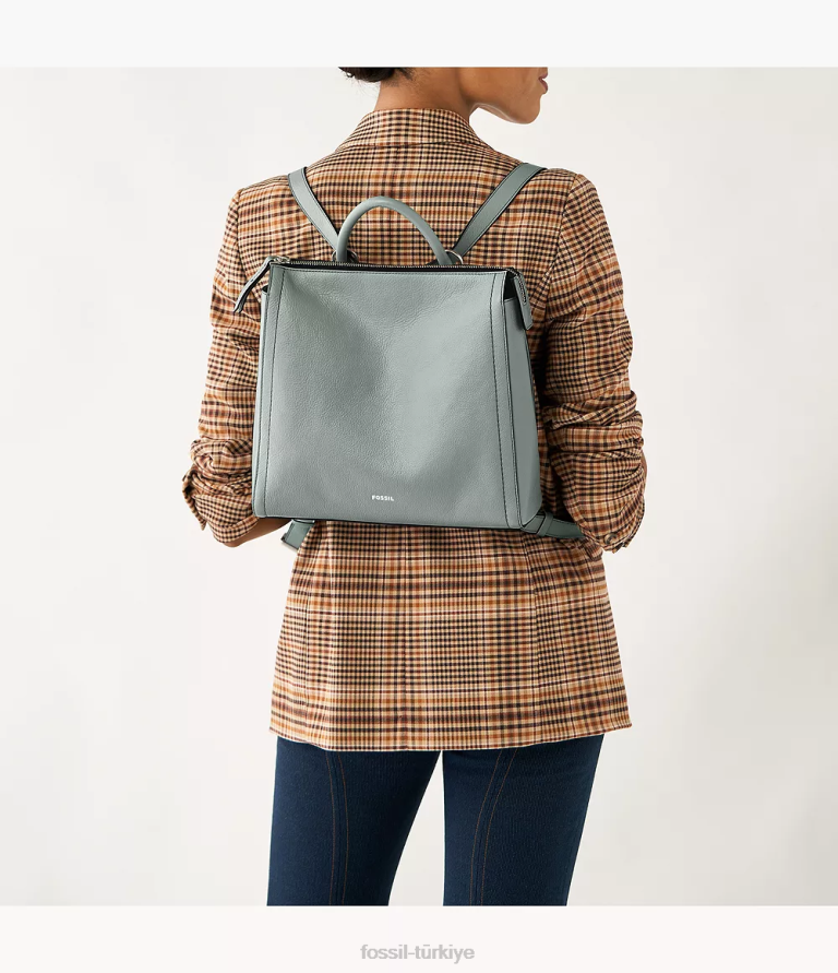 Fossil 6J04674 mavi parker küçük sırt çantası çanta kadınlar