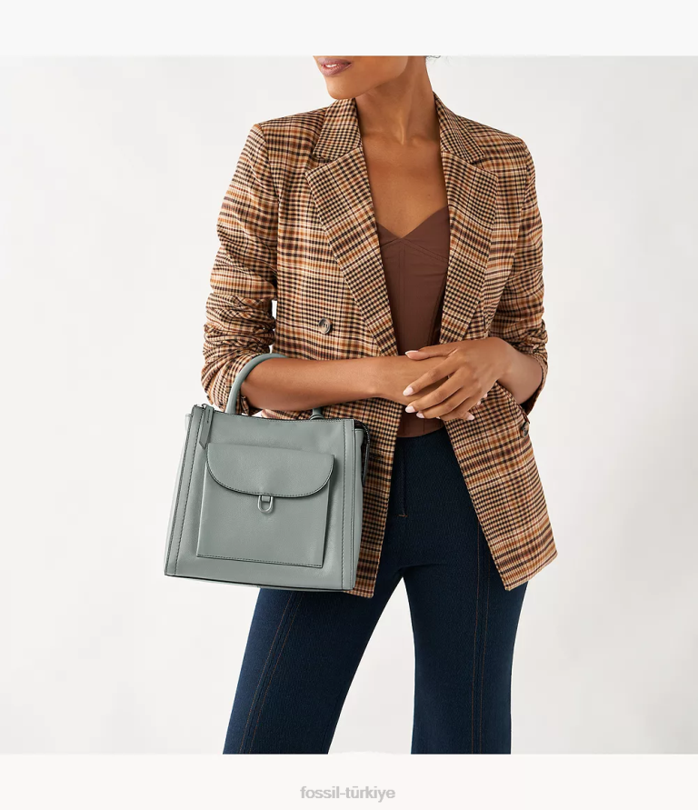 Fossil 6J04736 mavi parker küçük sırt çantası çanta kadınlar