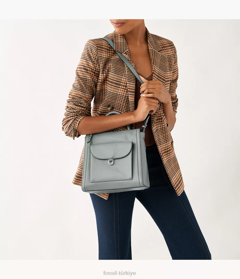 Fossil 6J04736 mavi parker küçük sırt çantası çanta kadınlar