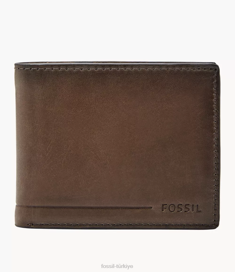 Fossil 6J041759 kahverengi allen rfid gezgin cüzdan erkekler