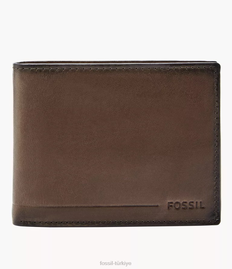 Fossil 6J041764 kahverengi allen rfid uluslararası gezgin cüzdan erkekler