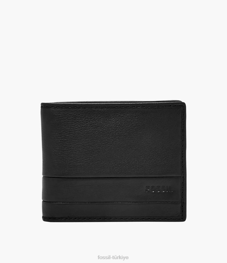 Fossil 6J041767 siyah Lufkin iki katlı cüzdan erkekler