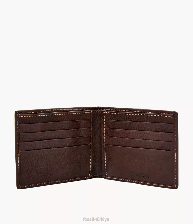 Fossil 6J041769 kahverengi Lufkin iki katlı cüzdan erkekler