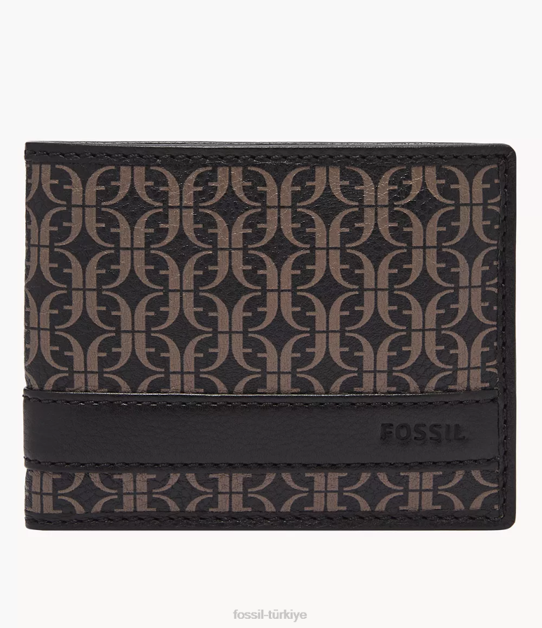 Fossil 6J041773 siyah lufkin şifresi cüzdan erkekler