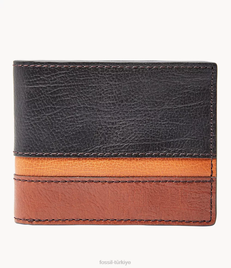 Fossil 6J041786 siyah easton rfid gezgini cüzdan erkekler