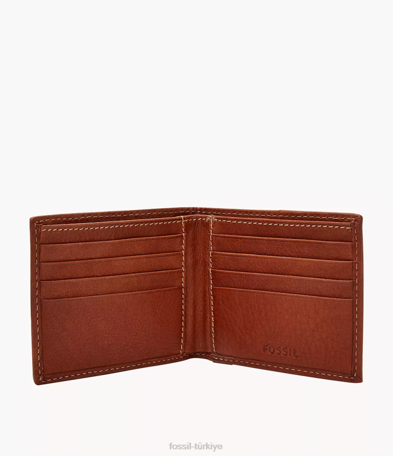 Fossil 6J041792 kahverengi Lufkin iki katlı cüzdan erkekler