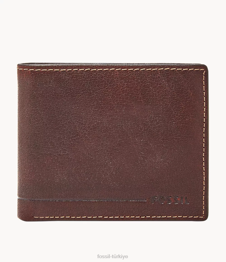 Fossil 6J041797 kahverengi allen rfid gezgin cüzdan erkekler
