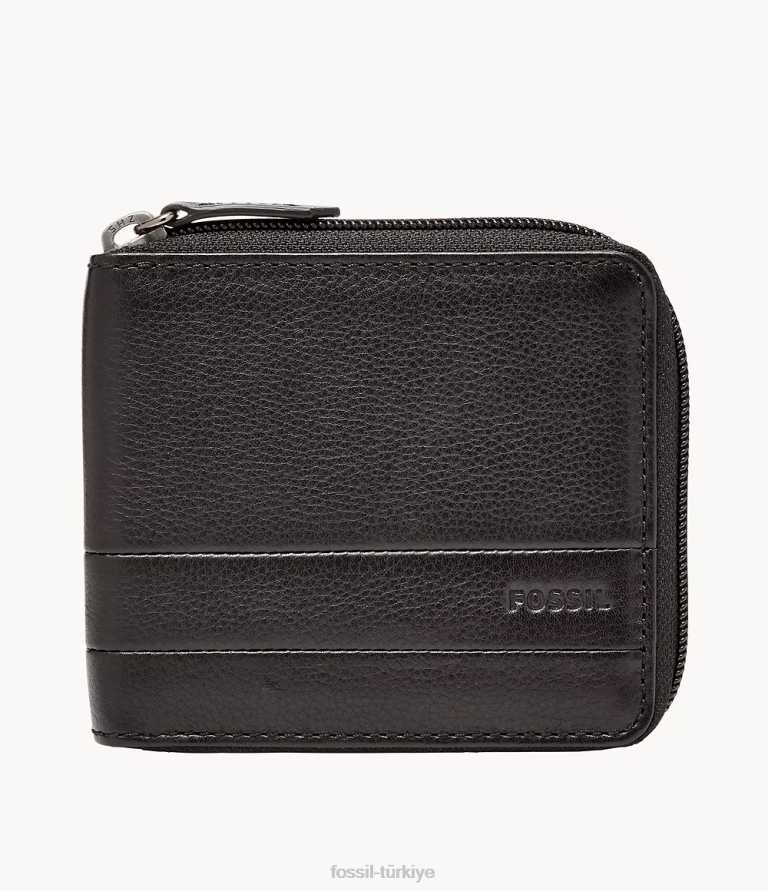 Fossil 6J041799 siyah lufkin zip iki katlı cüzdan erkekler