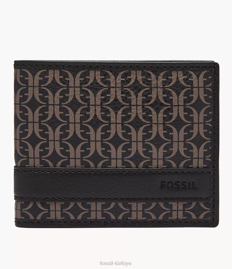 Fossil 6J041808 siyah Lufkin iki katlı cüzdan erkekler