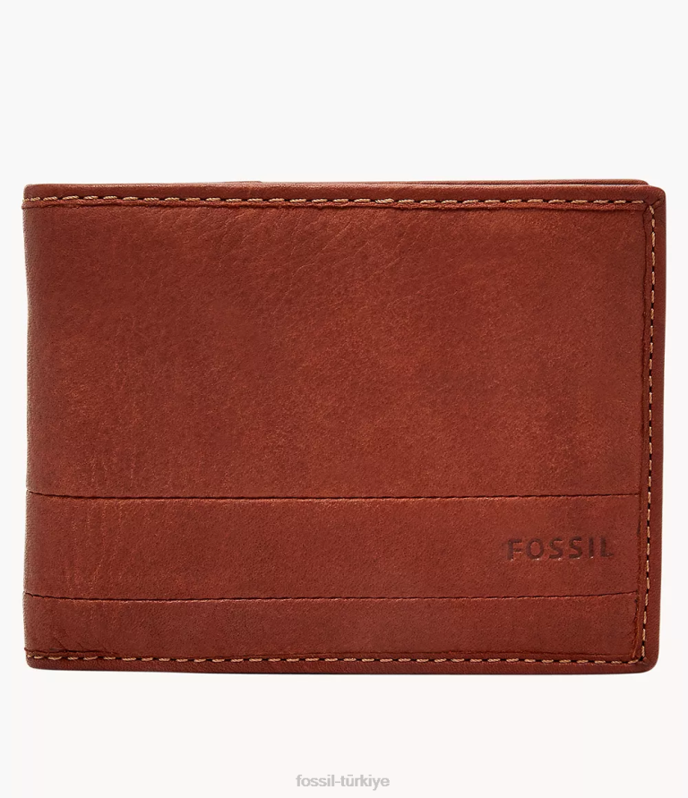 Fossil 6J041813 kahverengi lufkin uluslararası gezgin cüzdan erkekler