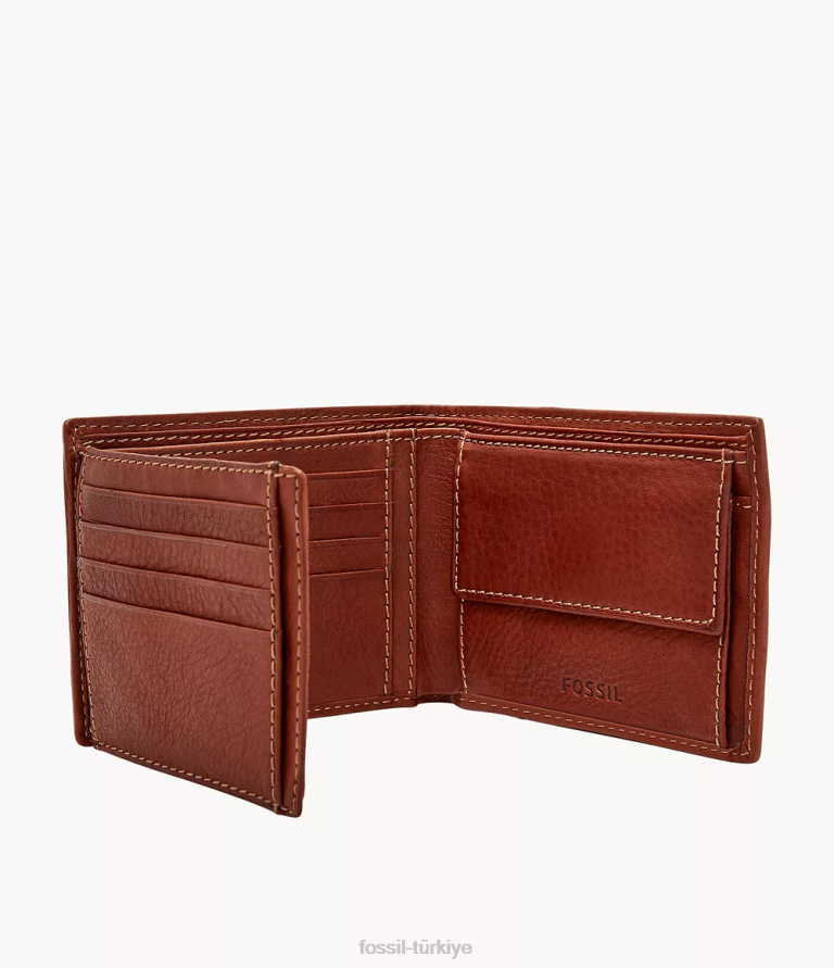 Fossil 6J041813 kahverengi lufkin uluslararası gezgin cüzdan erkekler
