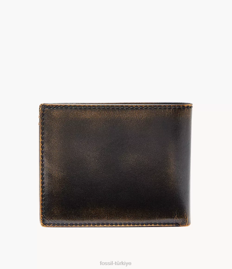 Fossil 6J041663 siyah Wade flip kimliğini ikiye katla cüzdan erkekler
