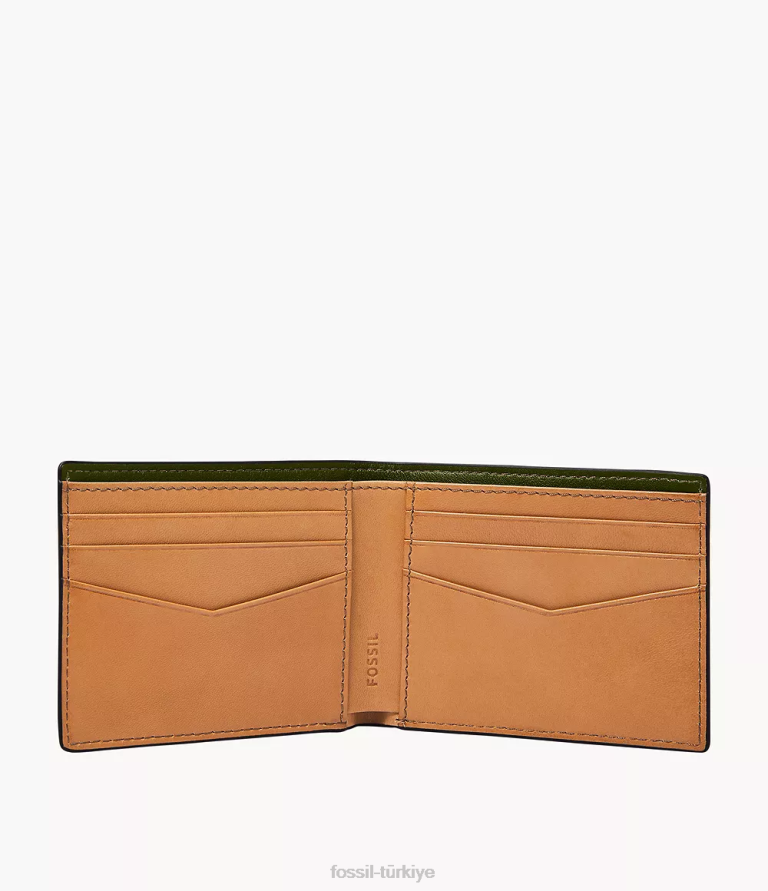 Fossil 6J041677 zeytin Steven iki katlı cüzdan erkekler