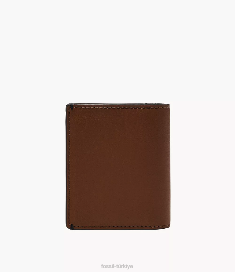 Fossil 6J041683 kahverengi Joshua kaktüs deri ön cep cüzdanı cüzdan erkekler