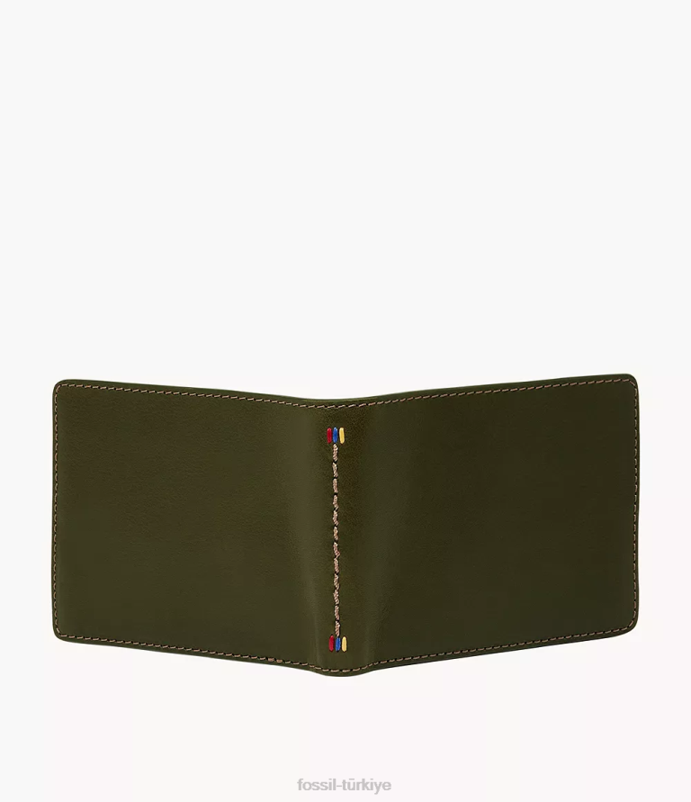 Fossil 6J041691 zeytin Tremont iki katlı cüzdan erkekler
