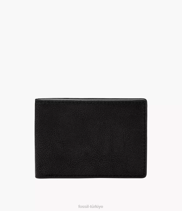 Fossil 6J041692 siyah steven ön cep iki katlı cüzdan erkekler