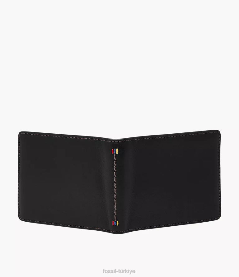 Fossil 6J041702 siyah Tremont iki katlı cüzdan erkekler