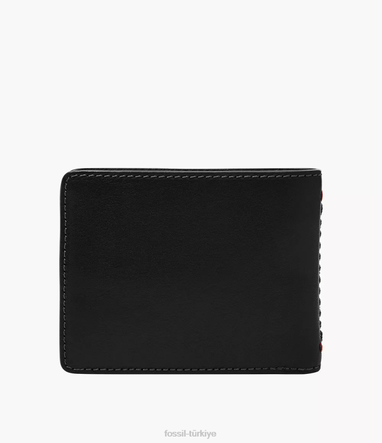 Fossil 6J041702 siyah Tremont iki katlı cüzdan erkekler