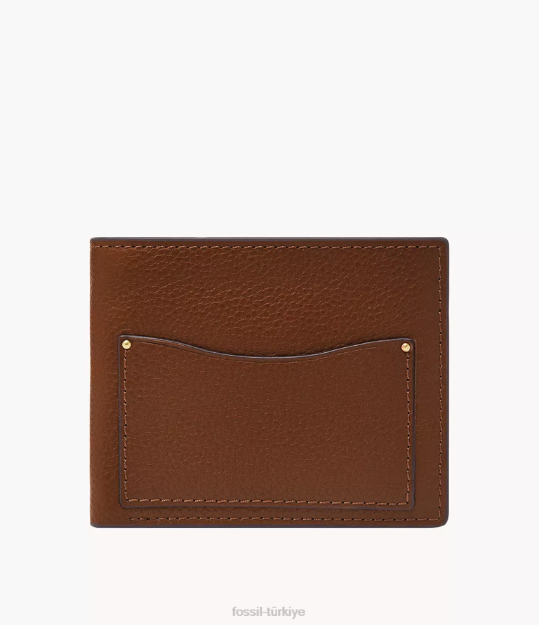 Fossil 6J041704 kahverengi anderson bozuk para cebi iki katlı cüzdan erkekler