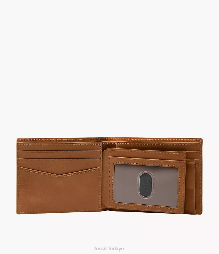 Fossil 6J041707 sele everett büyük bozuk para cebi iki katlı cüzdan erkekler