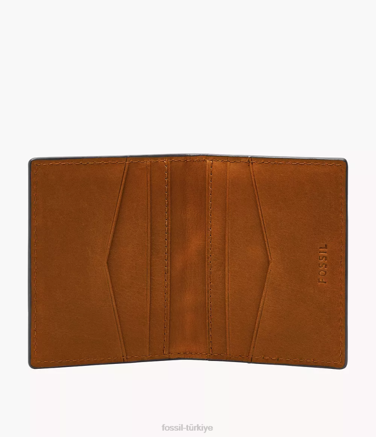 Fossil 6J041696 kahverengi everett kart kılıfı iki katlı cüzdan erkekler