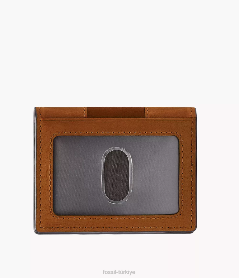 Fossil 6J041696 kahverengi everett kart kılıfı iki katlı cüzdan erkekler