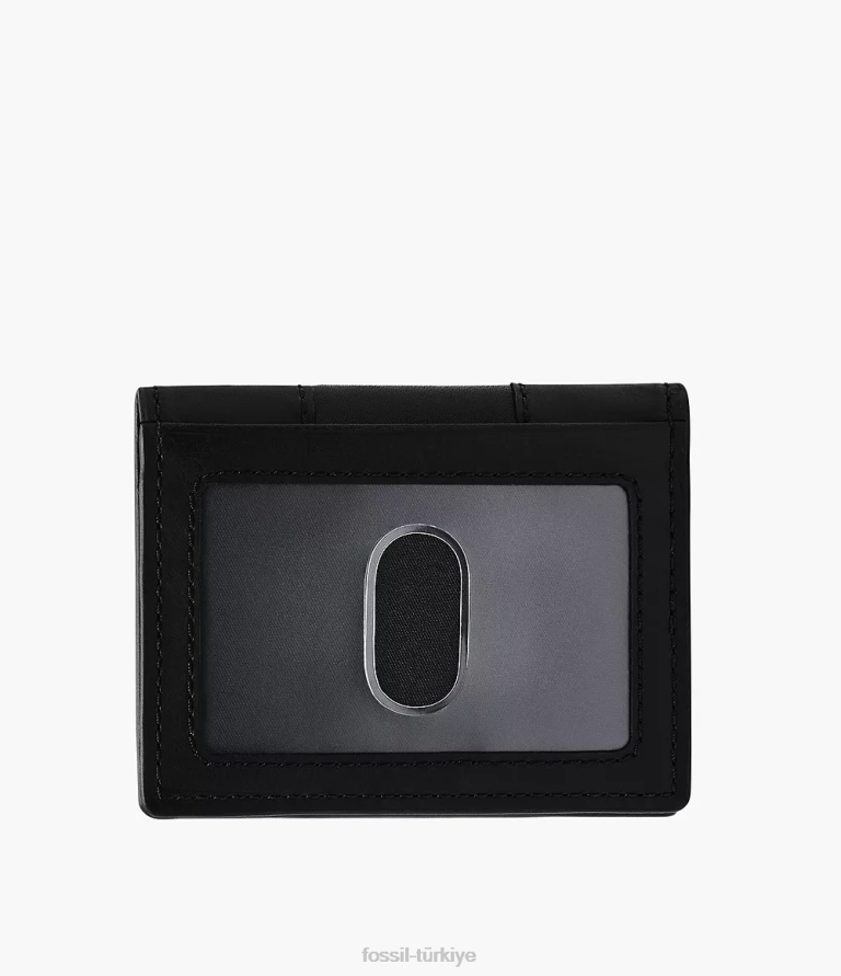 Fossil 6J041698 siyah everett kart kılıfı iki katlı cüzdan erkekler