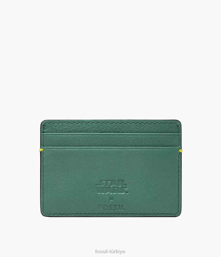 Fossil 6J041712 yeşil yıldız savaşları boba fett kart kutusu cüzdan erkekler