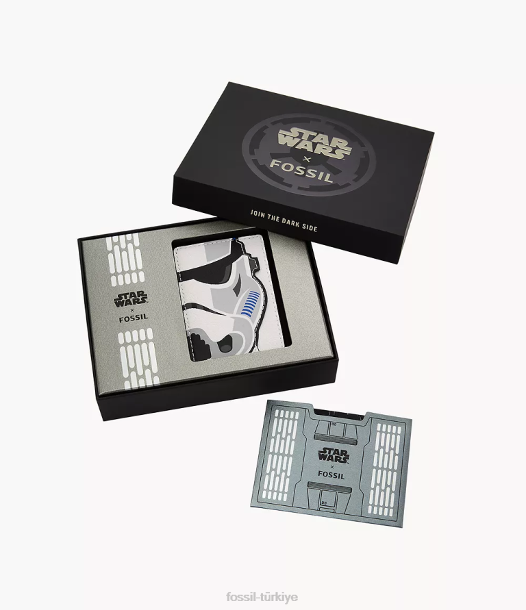 Fossil 6J041713 beyaz yıldız savaşlarıstormtrooper kart kutusu cüzdan erkekler