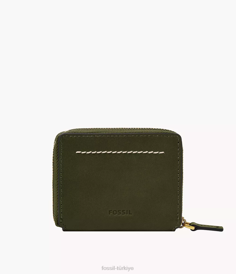 Fossil 6J041727 zeytin Westover zip kartı kutusu cüzdan erkekler