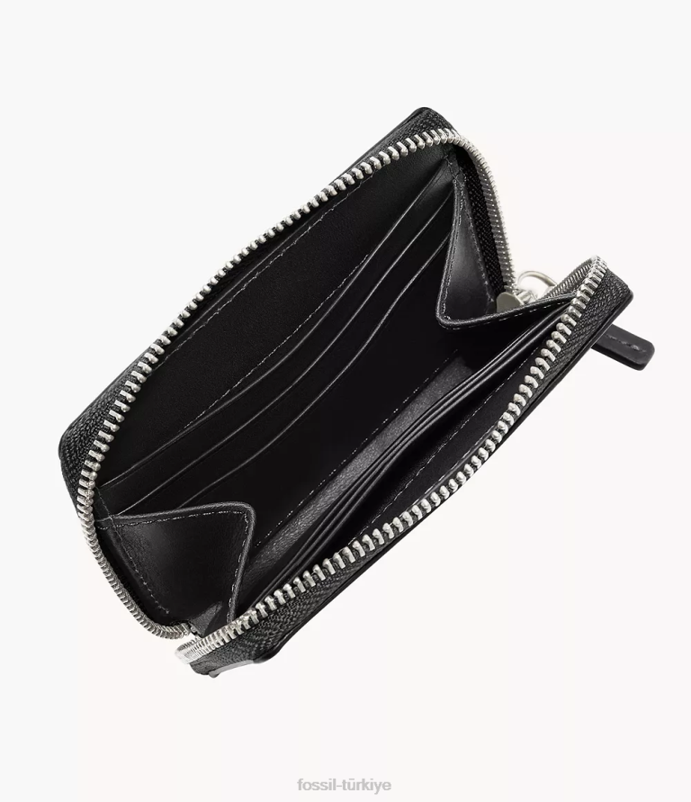 Fossil 6J041734 siyah Westover zip kartı kutusu cüzdan erkekler