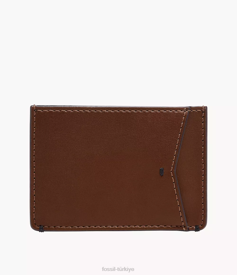 Fossil 6J041737 kahverengi Joshua kaktüs deri kart kılıfı cüzdan erkekler