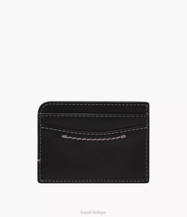 Fossil 6J041743 siyah tremont kart durumda cüzdan erkekler