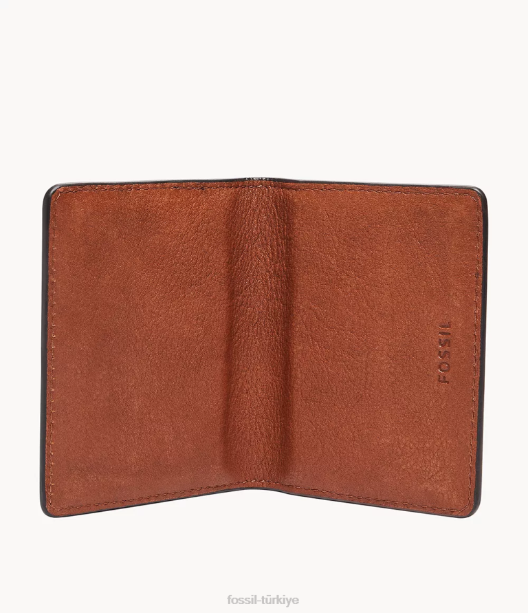 Fossil 6J041829 kahverengi Gregg manyetik kart kutusu cüzdan erkekler