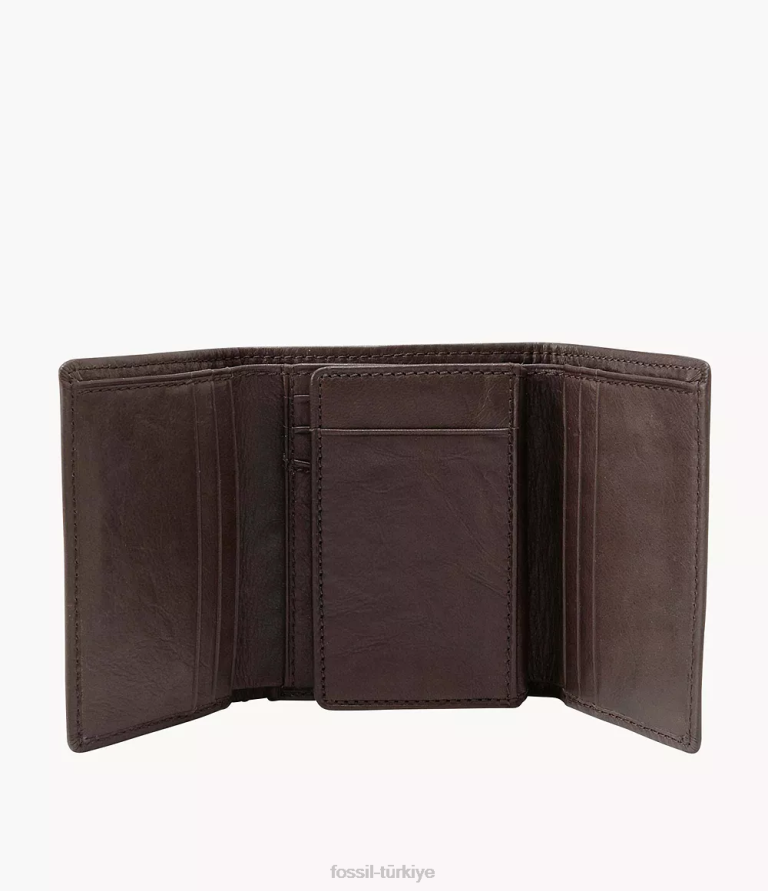 Fossil 6J041756 kahverengi ingram üç katlı cüzdan cüzdan erkekler