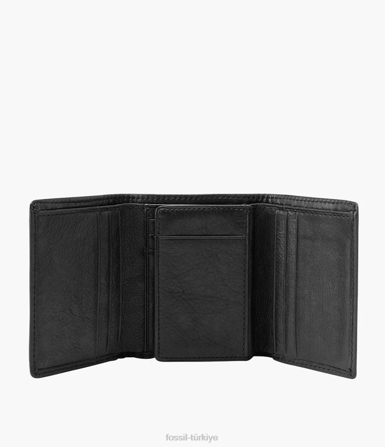 Fossil 6J041758 siyah ingram üç katlı cüzdan erkekler