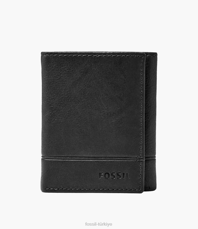 Fossil 6J041768 siyah Brooks üç katlı cüzdan erkekler