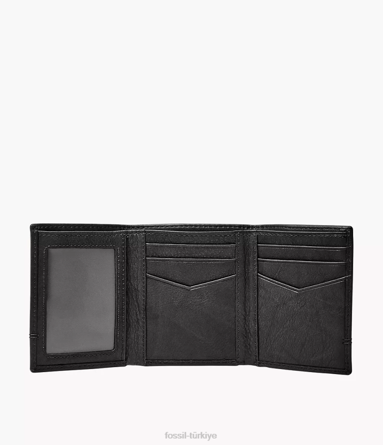 Fossil 6J041768 siyah Brooks üç katlı cüzdan erkekler