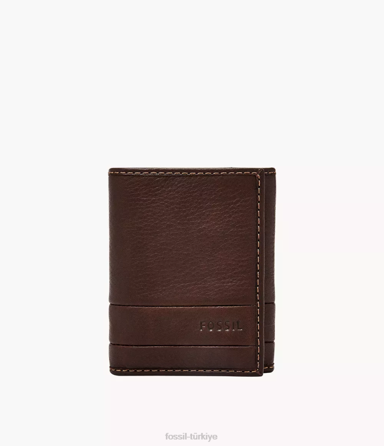 Fossil 6J041770 kahverengi Lufkin üç katlı cüzdan erkekler