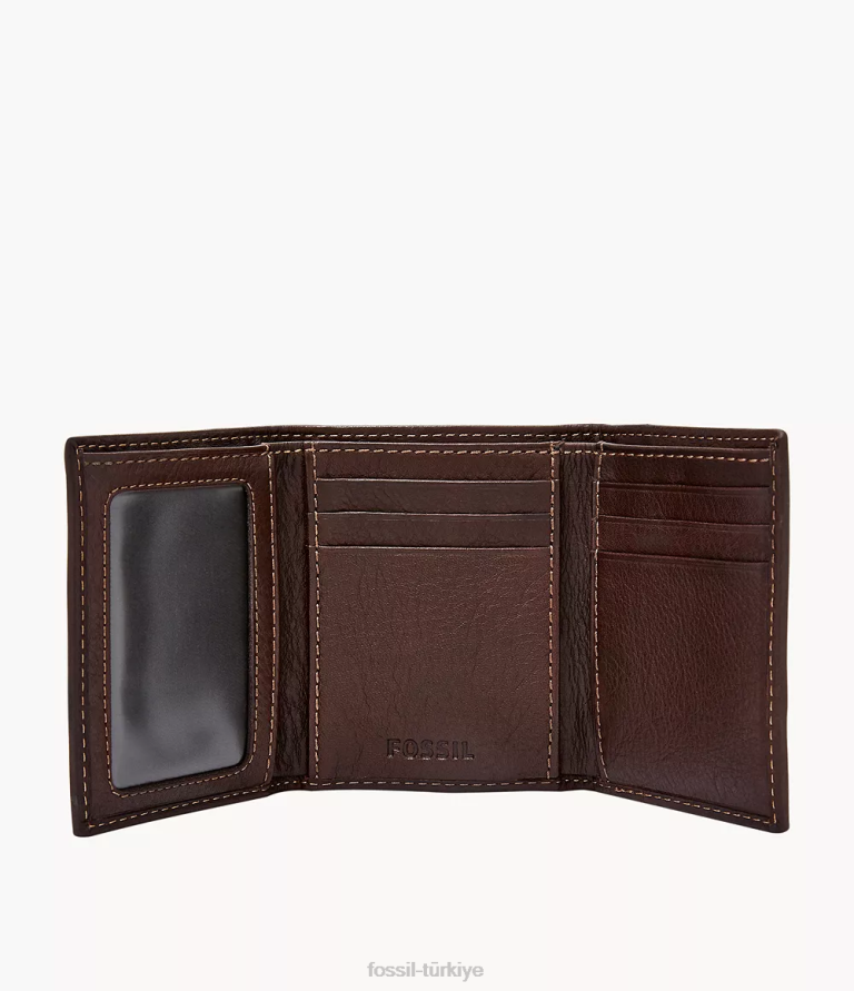 Fossil 6J041770 kahverengi Lufkin üç katlı cüzdan erkekler