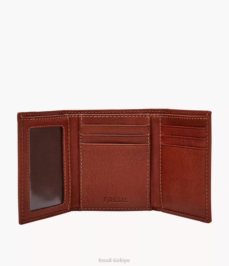 Fossil 6J041802 kahverengi Lufkin üç katlı cüzdan erkekler