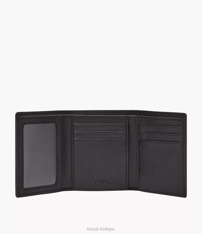 Fossil 6J041822 siyah Lufkin üç katlı cüzdan erkekler